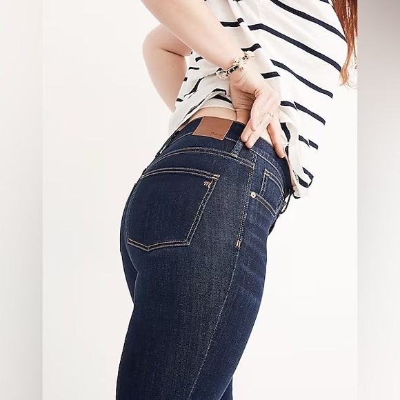 Madewell 9" High-Rise Skinny Jeans in Larkspur Dark Wash Denim F8990 Size 24 - Picture 2 of 13
